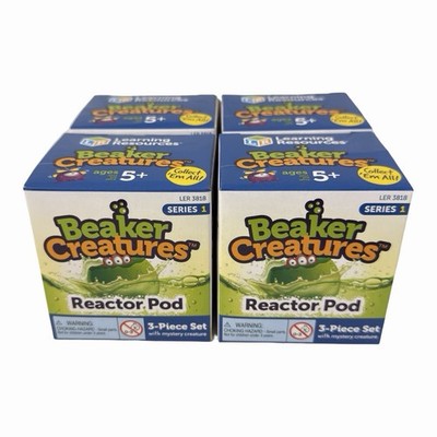 Learning Resouces Beaker Creatures Reactor Pod. 3 Piece Set Series 1. Lot Of 4!