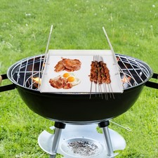 ??Płyta grillowa ze stali nierdzewnej Plancha 44,5x26cm 4mm Płyta do burgera BBQ Wanna grillowa DE