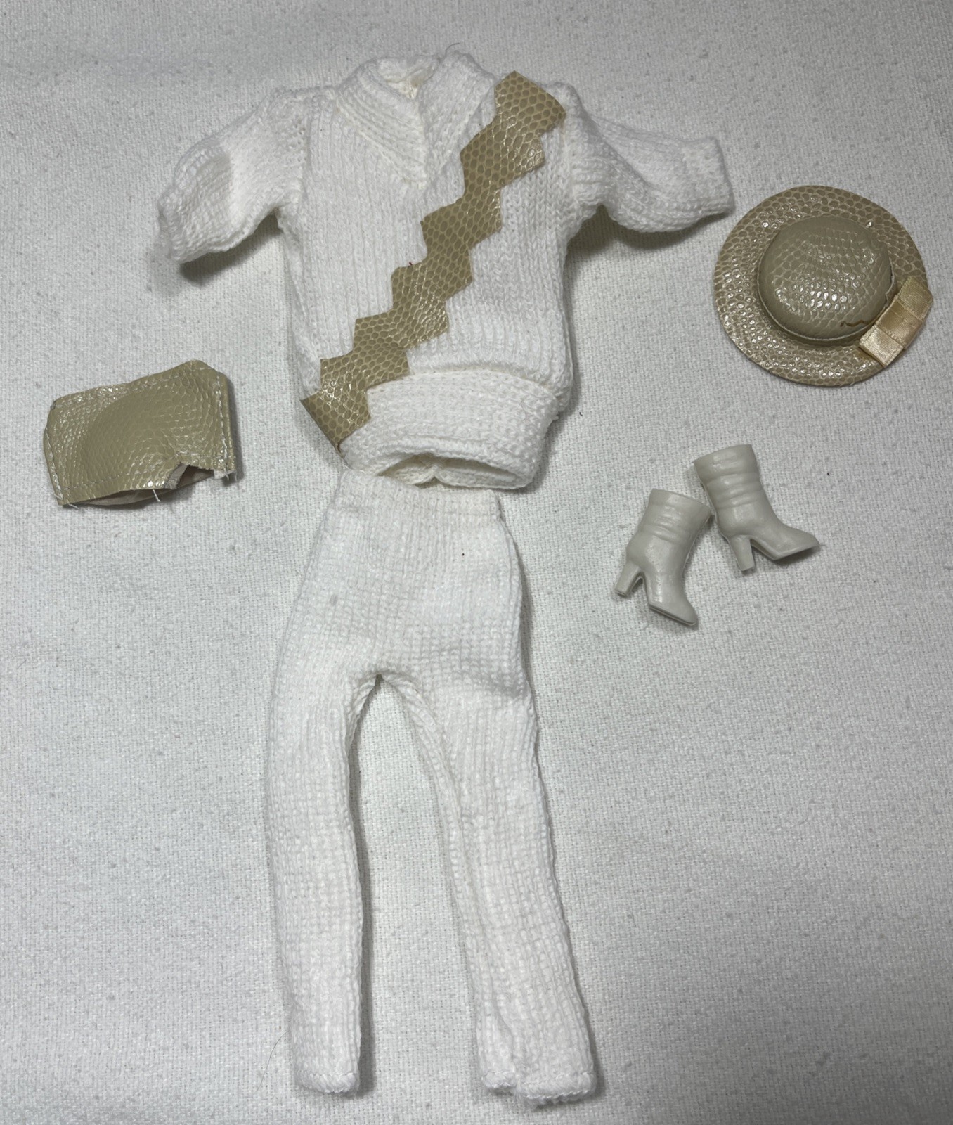 Vintage Clone Barbie 70s 80s Dynasty Tunic Sweater Top Pants Snakeskin Outfit