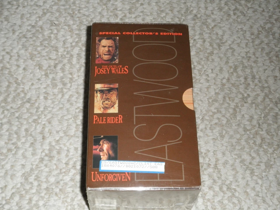 NEW SEALED CLINT EASTWOOD 3 VHS TAPE BOXSET PALE RIDER-UNFORGIVEN-JOSEY WALES - Image 2 of 2