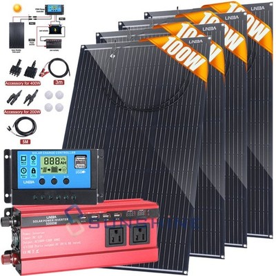 400W Solar Panel Mono Battery Charger inverter For RV boat Caravan Roof Off-grid