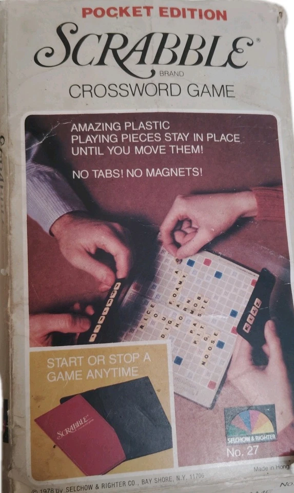 Vintage Scrabble Crossword Game Pocket Edition Travel Size 1978 - Image 2 of 4
