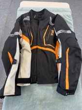 HWK Motorcycle Jacket 2XL and Pants 42x30 (Blk/Org/Whi) SOLD AS SET