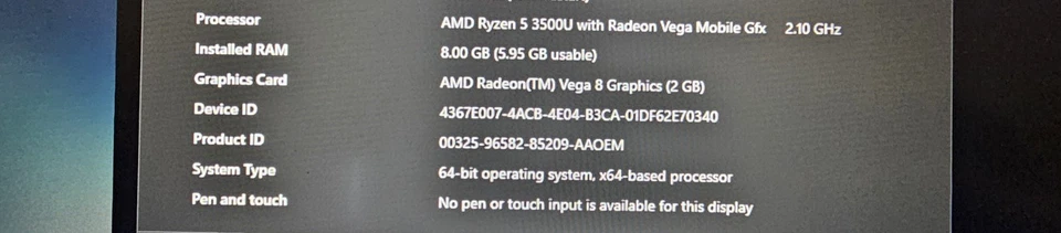 ASUS VivoBook 15.6" FHD AMD R5-3500U, 8 GB DDR4, 128 GB SSD + 1 TB HDD - Image 4 of 4