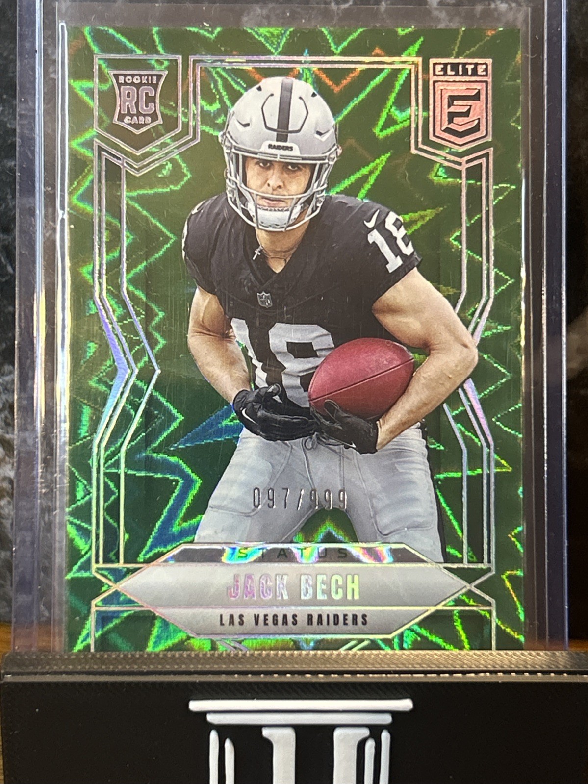 Jack Bech 2025 Panini Donruss Elite #177 Green Status Explosion /999 Raiders