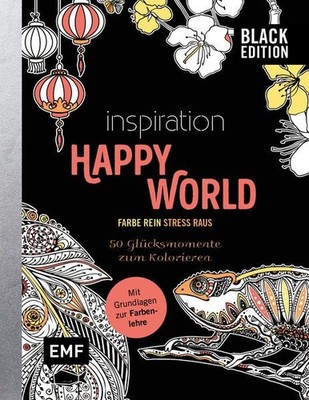 Black Edition: Inspiration Happy World - 50 Glücksmomente zum Kolorier 1241685-2