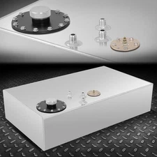 17 Gallon Polish Aluminum Top-Feed Fuel Cell Gas Tank w/ Cap & Level Sender