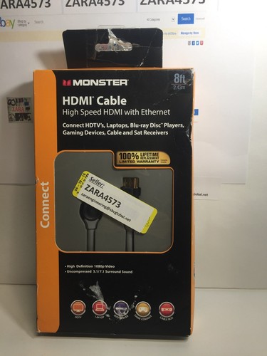 Monster High Speed Definition 1080p Video HDMI Cable HDMI & Ethernet 4ft 6ft 8ft - Picture 6 of 16