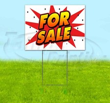 FOR SALE 18x24 Yard Sign Corrugated Plastic Bandit Lawn Decoration