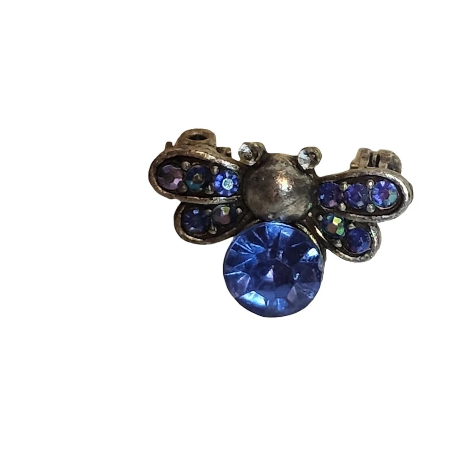 Robert Rose Blue Bug Bee Rhinestone Small Brooch Pin - Image 4 of 4