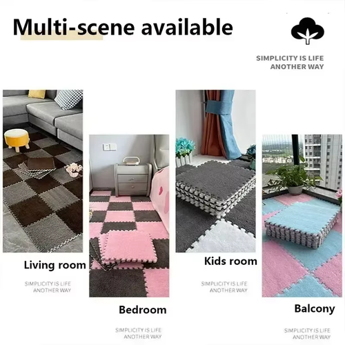 30x30cm Flauschige Puzzle Schaum Bodenmatte Teppich Plüsch Interlocking Mat - Bild 7 von 26