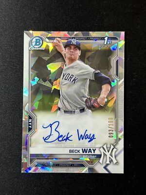 2021 Bowman Chrome 1st BECK WAY Atomic Auto Refractor /100 Yankees & Royals