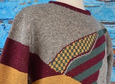 Antonio Gomez Sweater Men's Pullover Size Large Italy Wool Crewneck Colorful L