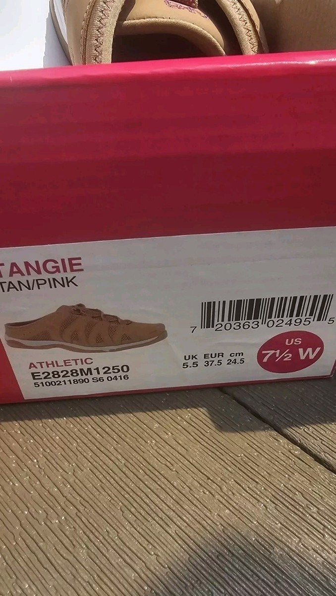 Ryka Tangie athletic mules Tan/Pink Womans 7.5 W NEW in box Runs