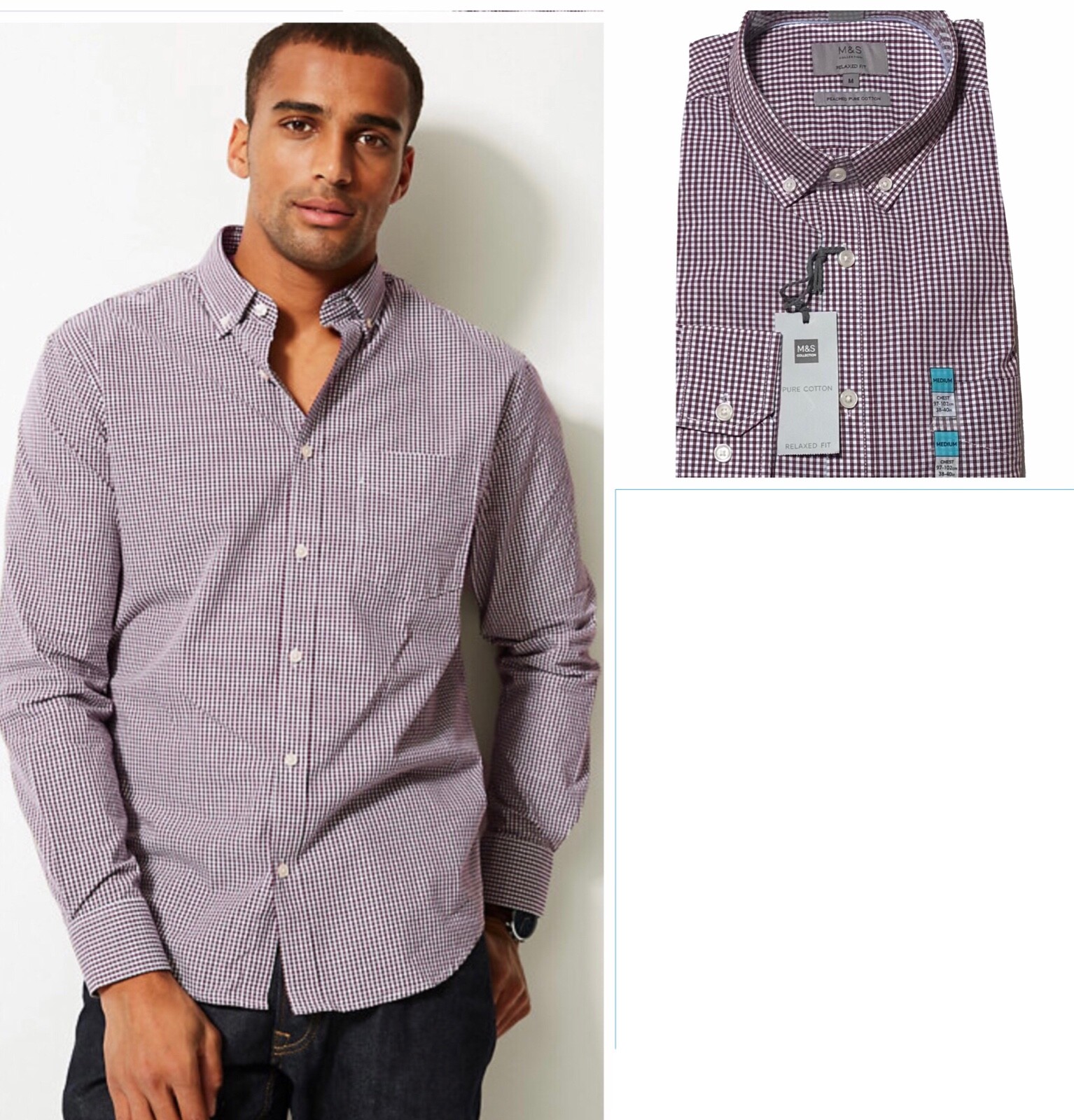 m and s mens check shirts