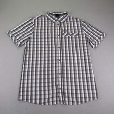 Jack Wolfskin Shirt Mens Extra Large Gray Plaid Button Up UV Shield Lightweight