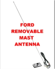 1964-97 FORD  31" Removeable Steel Mast Rectangle Base + Gasket  AM/FM Antenna