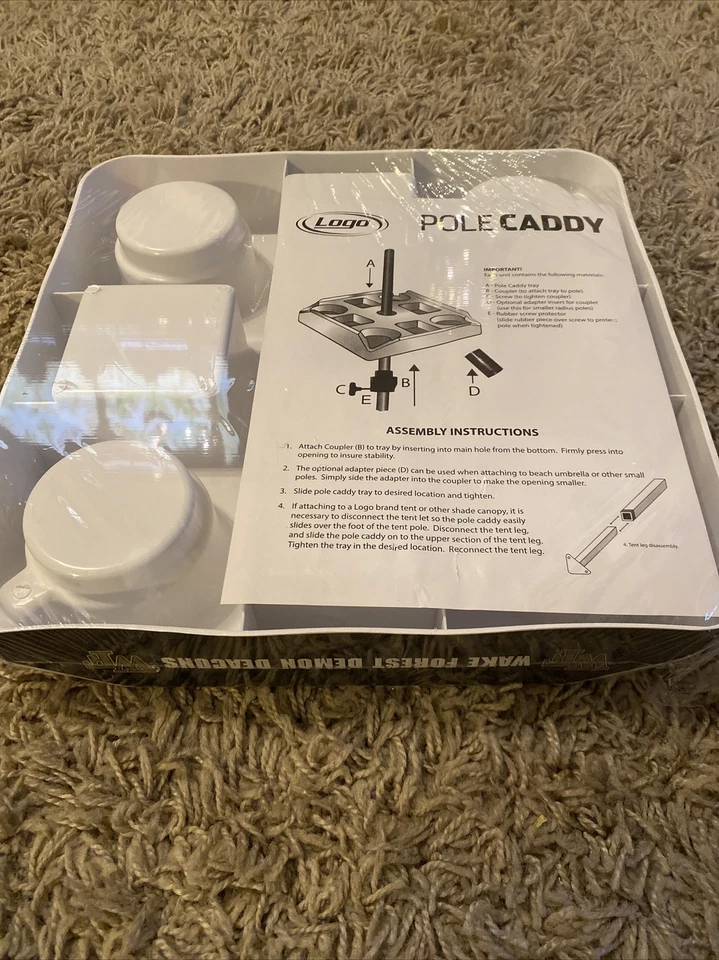 NUEVO Wake Forest Daemon Deacons Pole Caddy tienda bandeja para bebidas logotipo playa patio trasero Foto 4 de 4