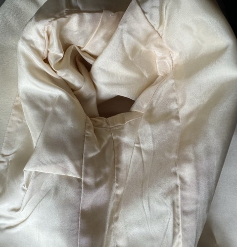 PIERRE BALMAIN SKIRT SUIT CREAM SILK 1980'S BUTTON FRONT HALF SLEEVE SIZE S - Picture 18 of 19