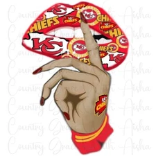 Sublimation Transfer Kansas City Chiefs Lips Ready To Press Heat Transfer