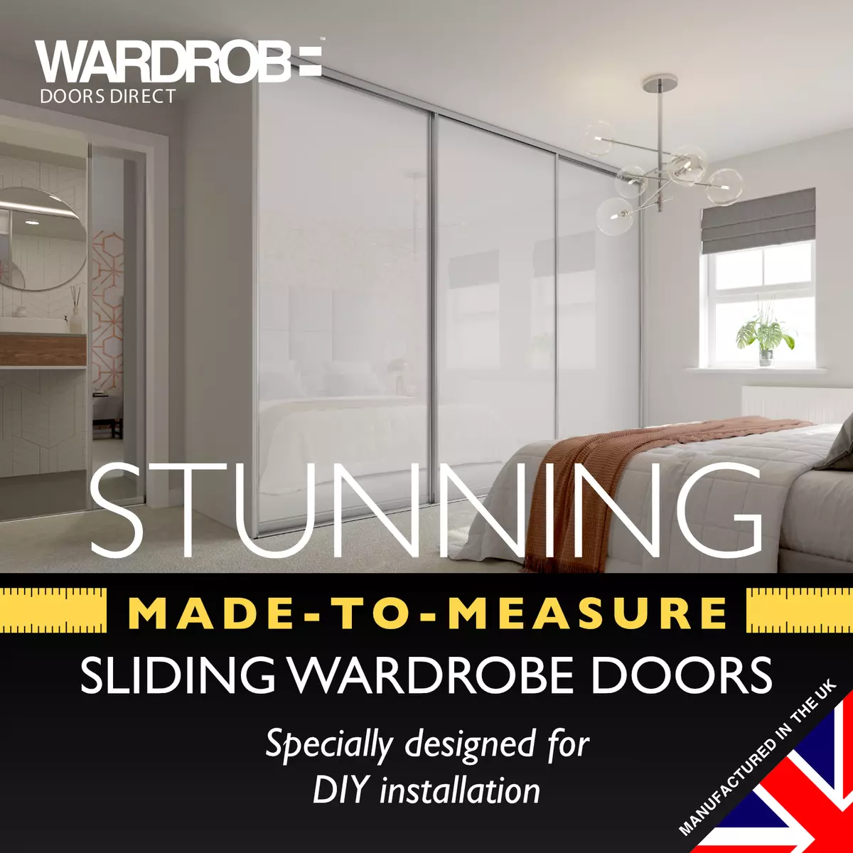 White glass 2024 sliding wardrobe doors