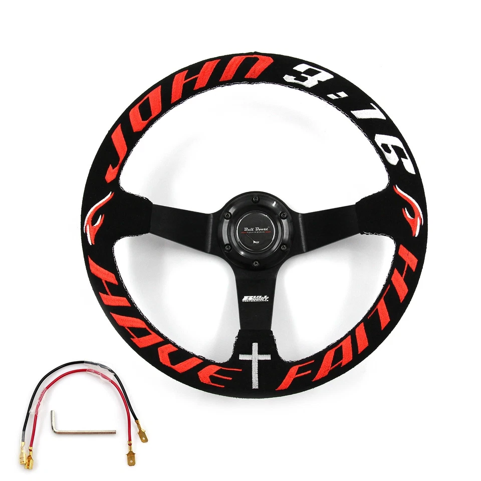 FAITH Suede Leather Steering Wheel + Hub Adapter Kit For Scion xB, TC, xD, xA - Image 4 of 4