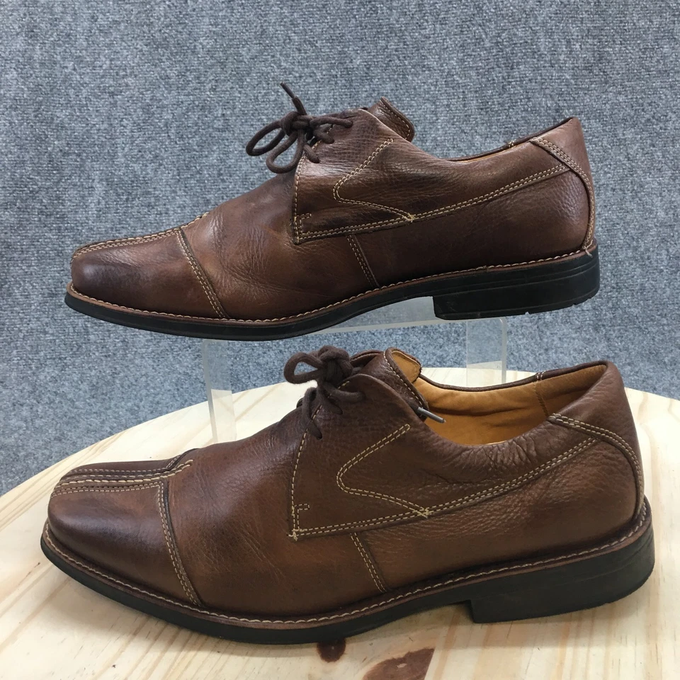 Sapato Sandro Masculino 11.5 D Oxford Gel Conforto Biqueira Dividida com Cadarço Couro Marrom - Imagem 2 de 4