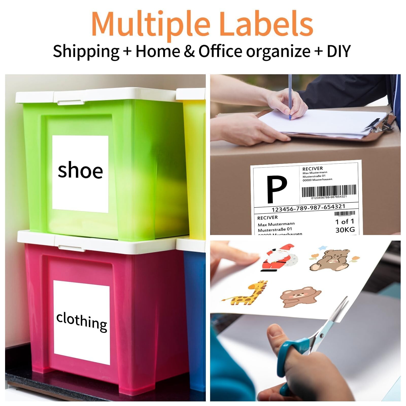 8.5" x 11" Sticker Paper for Inkjet Printer - 200 Sheets Full Sheet Printable...