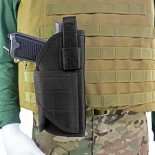 Tactical Vest Holster Right Hand Pistol OWB Holster Fits Gun with Light or Laser