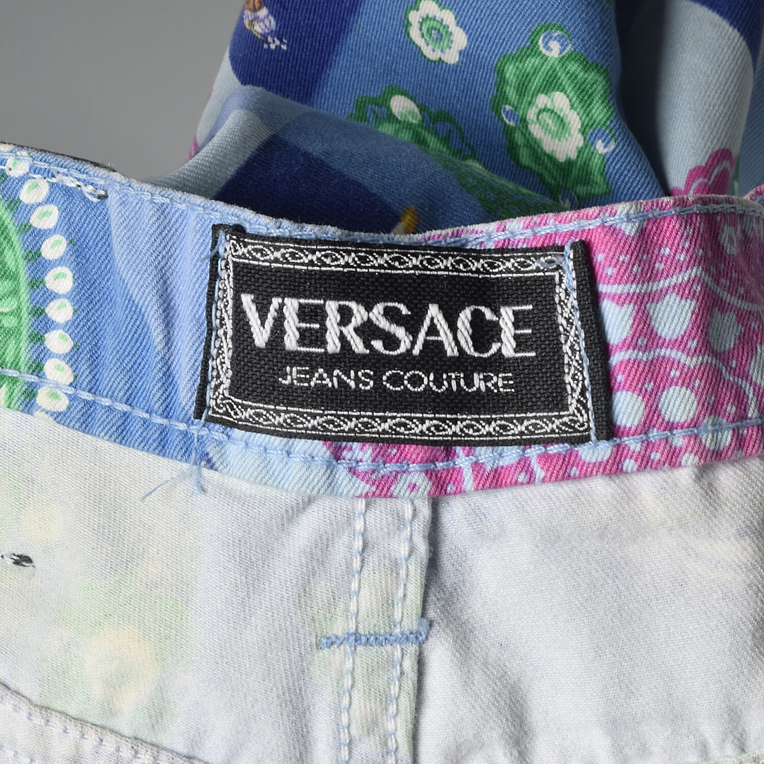 Small 1990s Versace Pants Couture Purple Elephant… - image 10