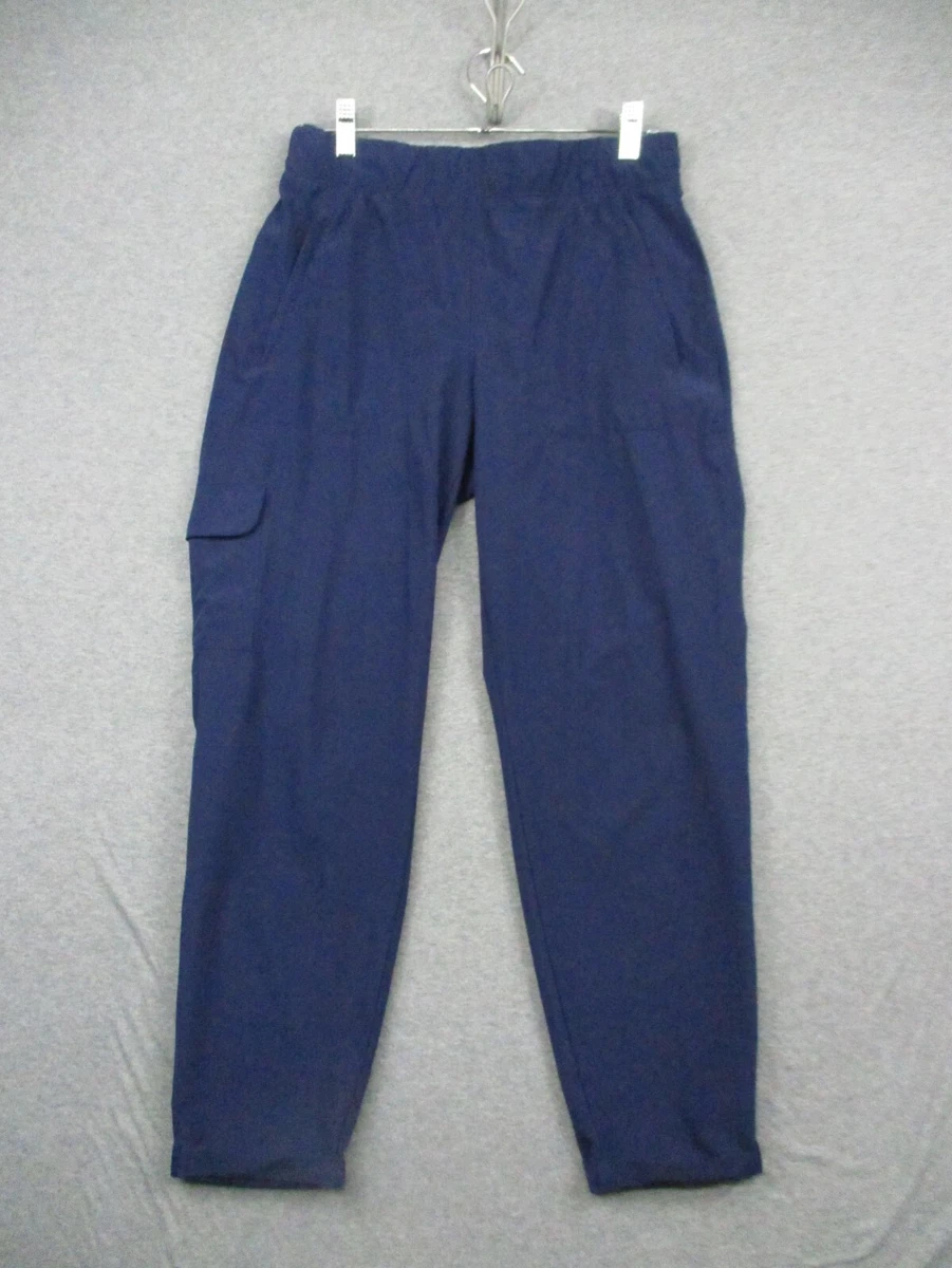 Apana Pants Medium Women's Navy Blue Stretch Pull-on Polyester Zipper  Pockets