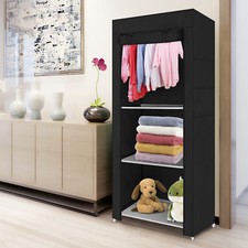Bedroom Single Canvas Clothe Storage Wardrobe Cupboard Shelves Durable Furniture