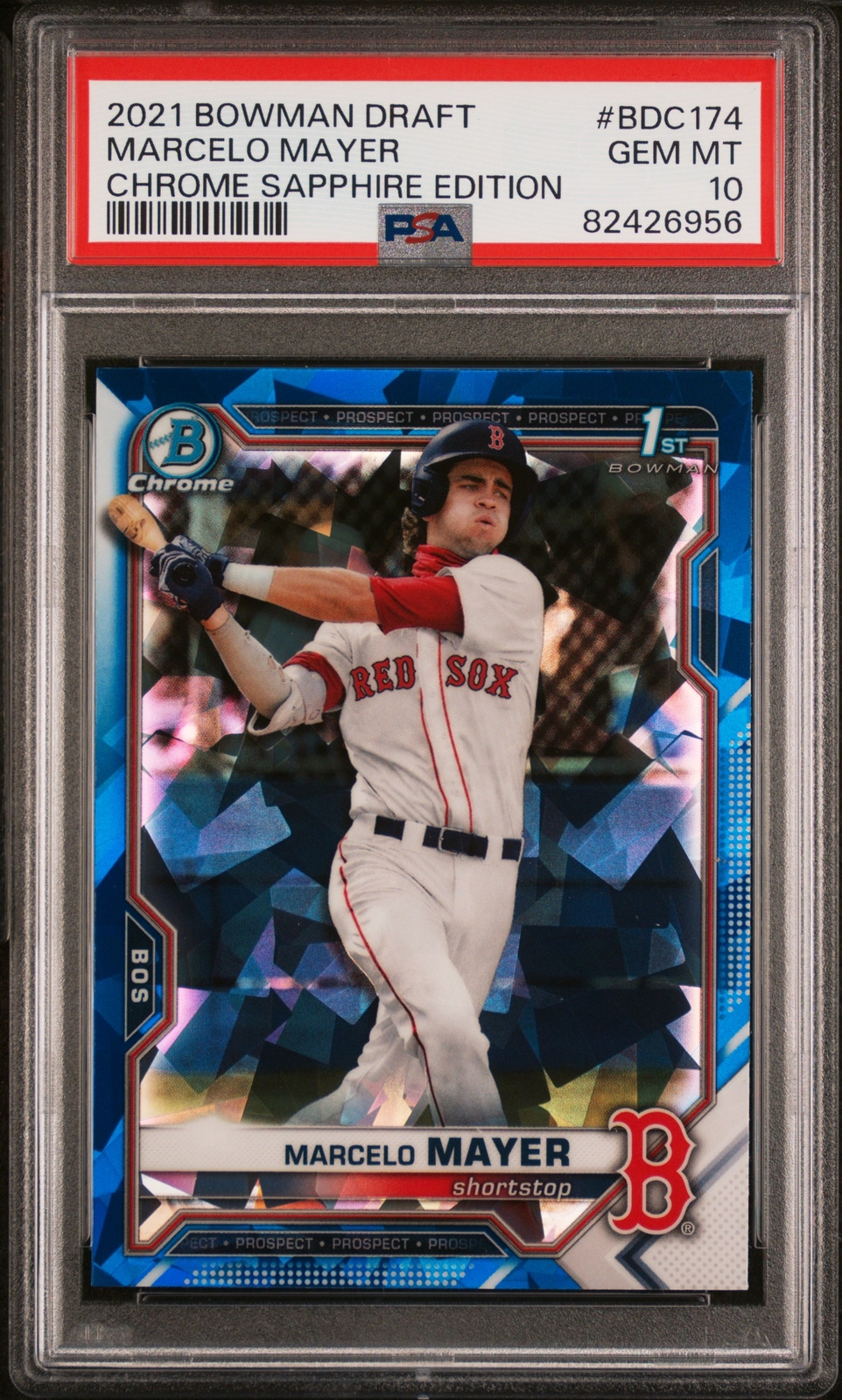 Marcelo Mayer 2021 Bowman Draft Chrome Sapphire Edition #BDC174 PSA 10