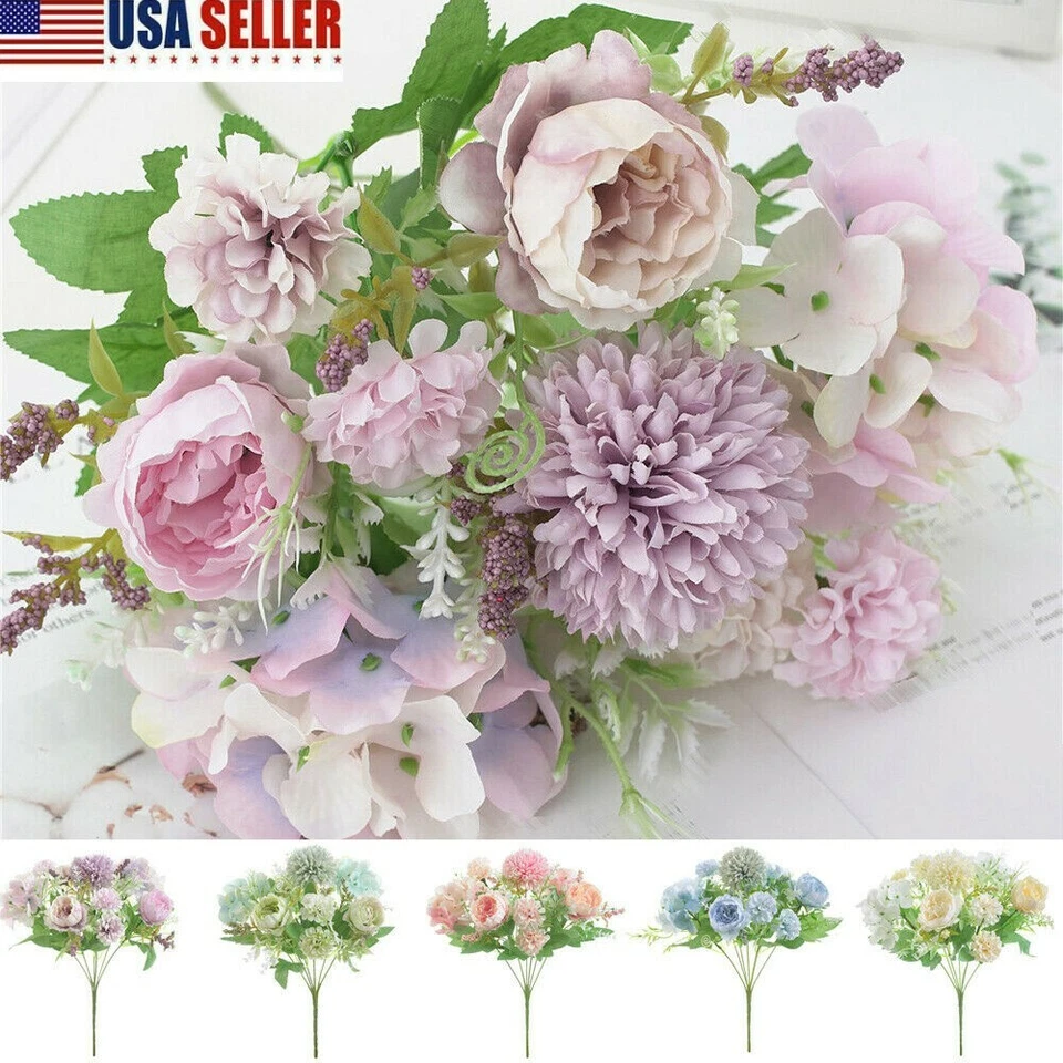 Silk Peony Artificial Fake Flowers Bunch Bouquet