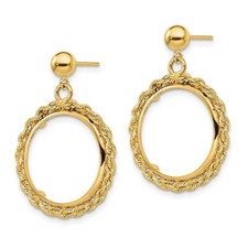 14K Gold Classic Rope Border Style Coin Bezel...