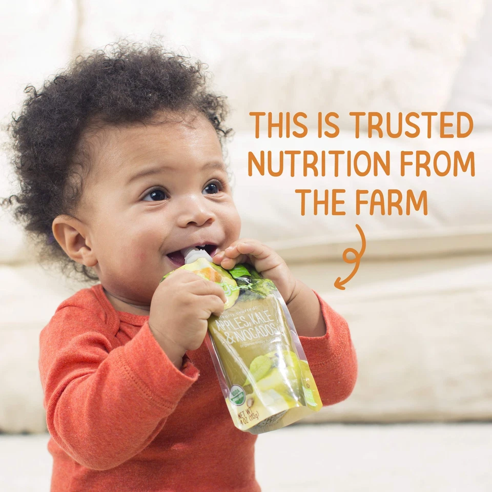 Paquete de 16 puré de frutas y verduras claramente elaborado etapa 2 de alimentos orgánicos para bebés Foto 3 de 4