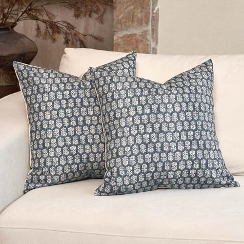 Floral Pillow Covers Set of 2, 24x24 Pillow Covers, 24" x 24" Dusty