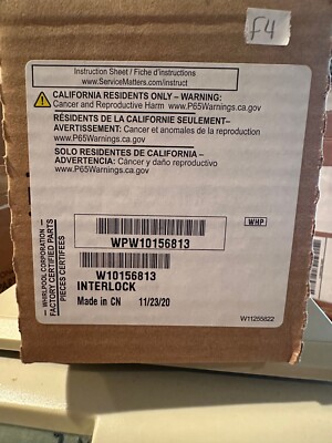 WPW10156813 New IN BOX Genuine OEM Whirlpool Microwave Door Interlock Support