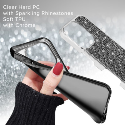 STONE  iPhone16ケース For Apple iPhone 16 PRO MAX - Full Rhinestone Crystal Dual