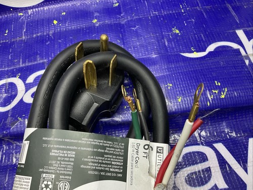 Utilitech 6 Fuß 10/4 Stärke Trocknerkabel 4 Zinken NEU für Ersatzteile - Bild 3 von 10