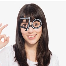 Party Decorative Glasses Black Birthday Eyewear Photo Booth Prop 1Pcs