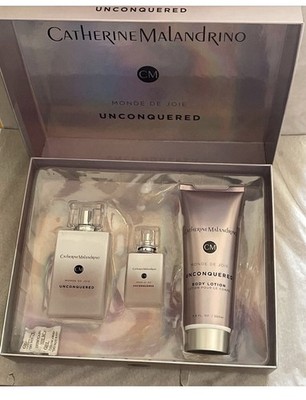 Catherine Malandrino Monde De Joie Unconquered 3.4oz &-68 &6.8 Lotion (3 PC SET