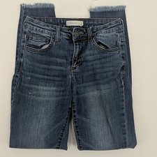 CELLO Jeans Juniors 1 Blue Raw Hem Distressed Legging Skinny Denim