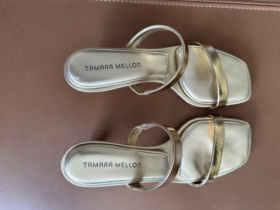 Tamara Mellon Women's Absolute 40 Gold Size 38.5 - Image 4 of 4