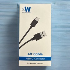 Just Wireless 6 Feet Charge Sync USB-C Charging Cable - Black
