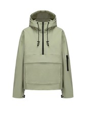 Puffit STM-TEX Waterproof Oversized Fall, Half Zip Rain Jacket - Fleece Lined