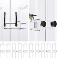10 Pack Child Proof Adjustable U-Shaped Cabinet Locks Baby Safety White