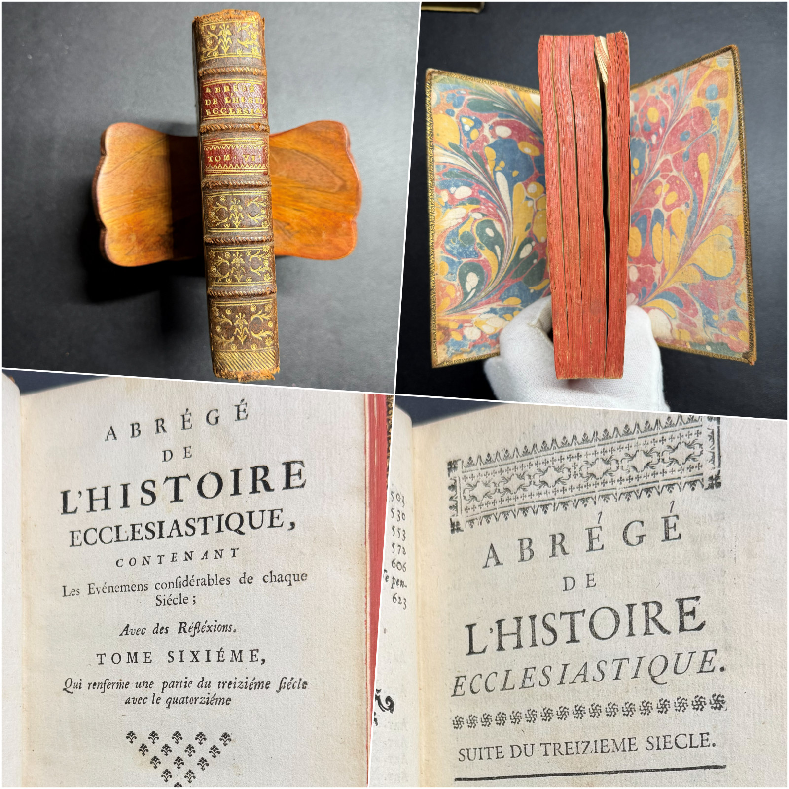 1750 ✝️ French Church History Racine Histoire Ecclesiastique Vol 6 Leather