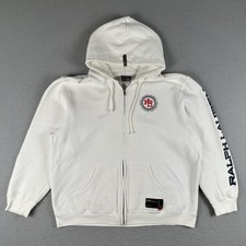 Vintage Polo Jeans Company Hoodie Large White Double Sided Full Zip Spellout