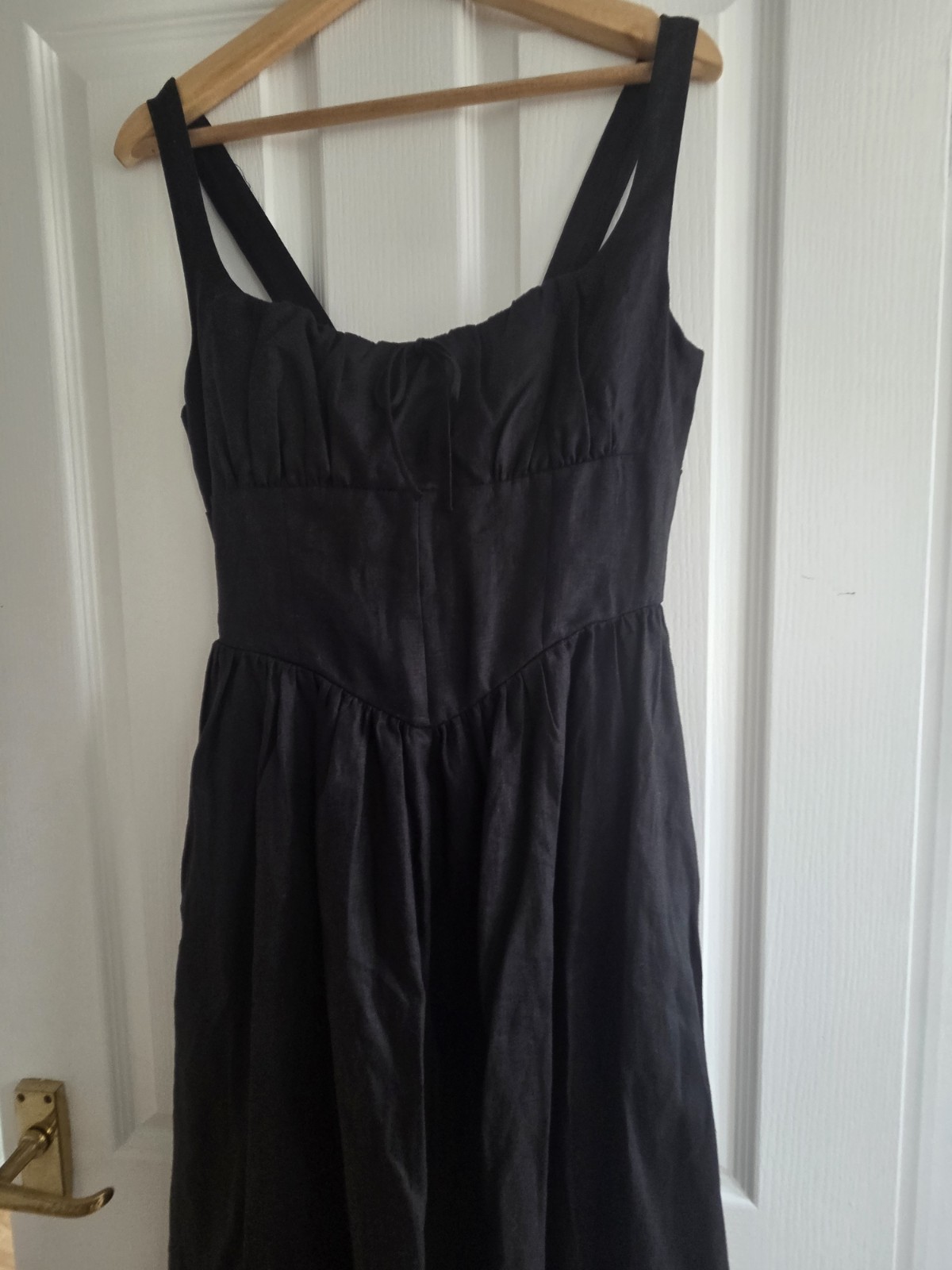 Reformation Balia Linen Dress Black US Size 8 / UK size 12 image 5